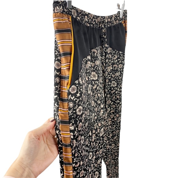 Scotch & Soda Palm Cove Striped Floral Tuxedo Silky Pants Size Medium - Picture 12 of 13